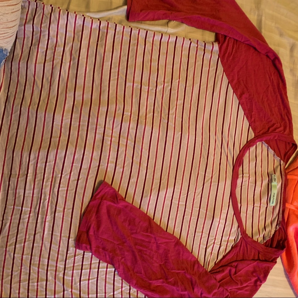 Maurice’s size XL Maroon stripped shirt
